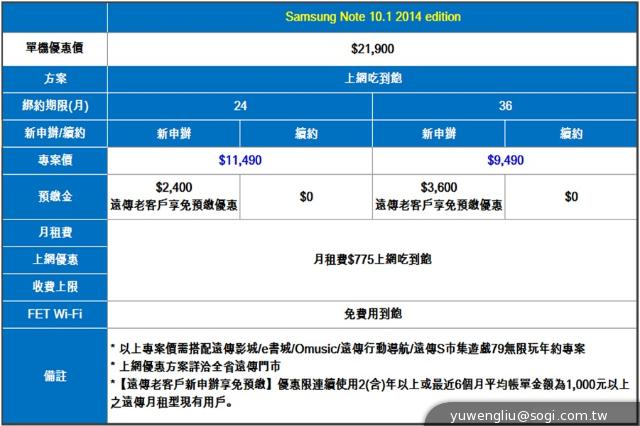 首款3GB RAM平板 三星Note 10.1 2014版11月開賣 首款3GB RAM平板 三星Note 10.1 2014版11月開賣