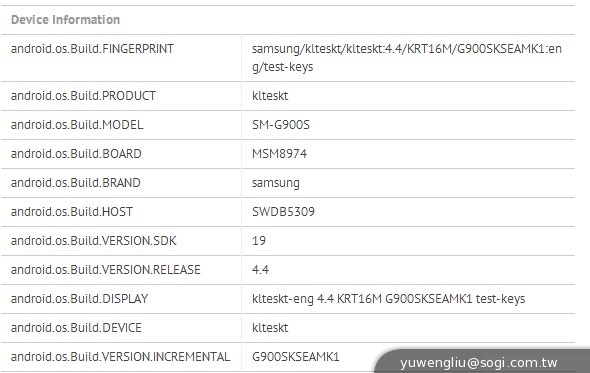 三星GALAXY S5與Note3 Lite規格資訊疑曝光