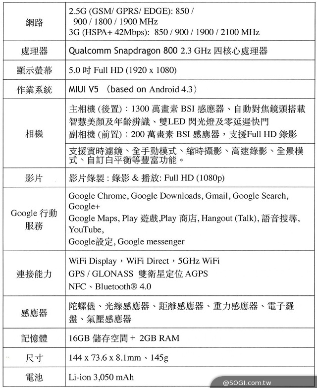小米手機3登台！2/26開賣 單機9999可搭中華遠傳資費
