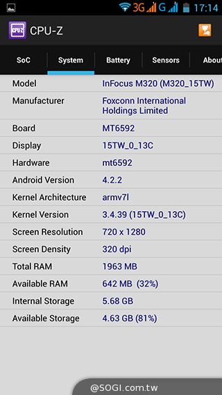 InFocus M320八核雙卡智慧機 5.5吋睛彩視野