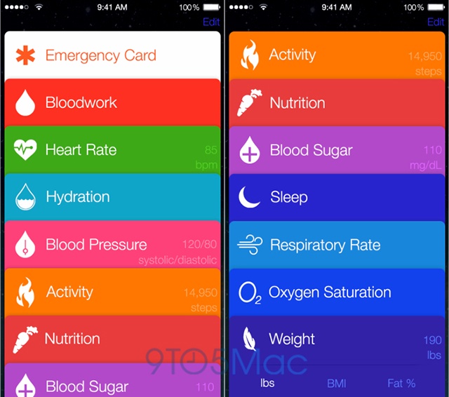 疑蘋果iOS 8新功能Healthbook介面曝光