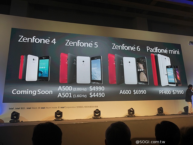 ASUS ZenFone 5/6與PadFone mini發表 定價4490起