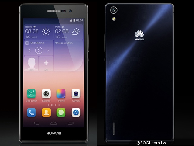 6.5mm纖薄4G手機HUAWEI Ascend P7發表