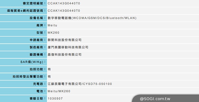 美圖手機將來台？Meitu MK260通過NCC認證