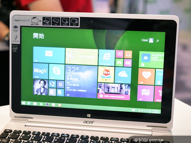 宏碁變形筆電Aspire Switch 10上市 單機12900 宏碁變形筆電Aspire Switch 10上市 單機12900