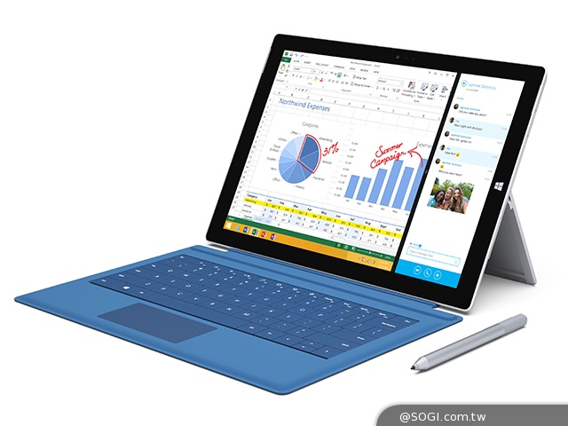 微軟發表Surface Pro 3平板 台灣預計8月底推出 微軟發表Surface Pro 3平板 台灣預計8月底推出