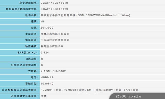 紅米1S WCDMA版本通過NCC認證 將在台灣推出！