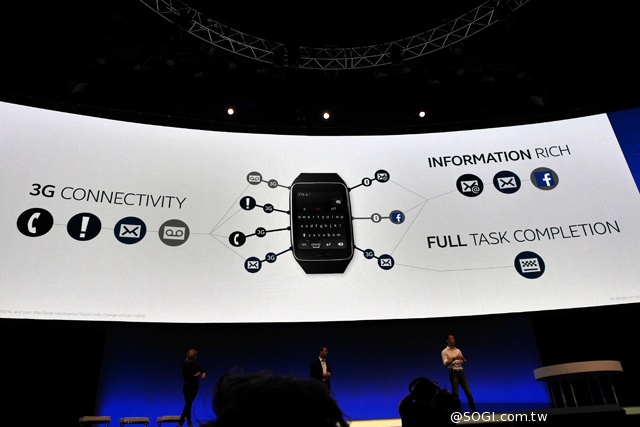 曲面大螢幕  三星Gear S可通話智慧錶動手玩【IFA 2014】