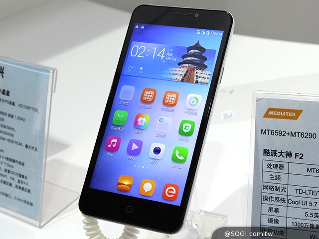 酷派大神F2八核4G手機 傳將推高通驍龍615登台【2014北京通信展】 酷派大神F2八核4G手機 傳將推高通驍龍615登台【2014北京通信展】