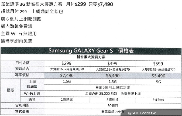 三星Note 4與Gear S定價24900/10990元 電信資費公布