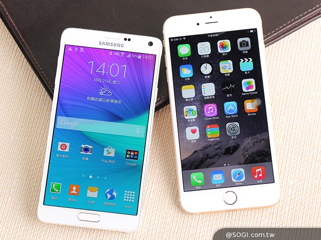 大螢幕機皇爭霸戰！三星Note 4對決iPhone 6 Plus