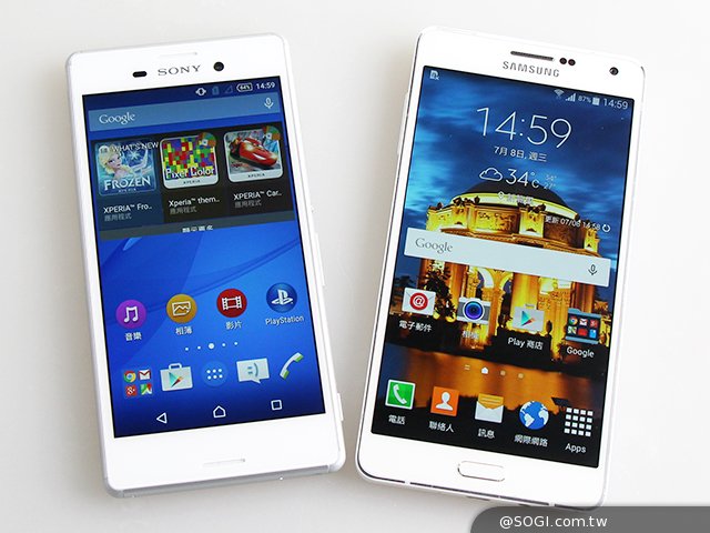 比較 防水雙卡sony M4 Aqua對決金屬雙卡三星a7 Sogi手機王