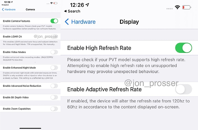 螢幕支援120Hz更新率?iPhone 12 Pro Max工程機疑洩內部功能 螢幕支援120Hz更新率?iPhone 12 Pro Max工程機疑洩內部功能