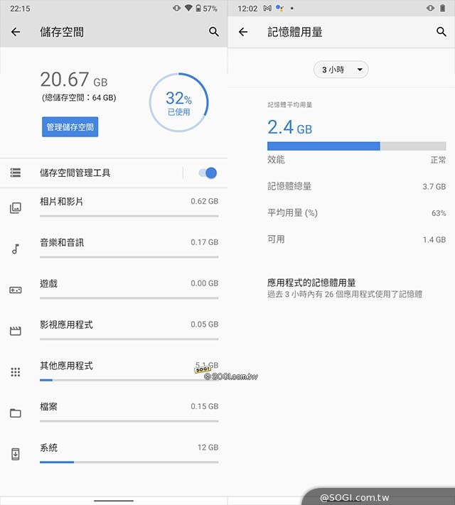 儲存空間 / 記憶體