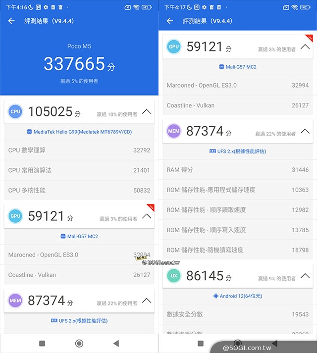 POCO M5 效能測試 - 安兔兔 V9