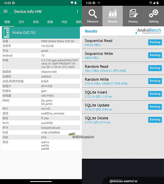 Nokia G42 5G 效能測試 - AndroBench