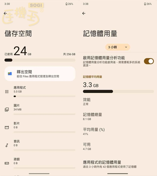 SHARP AQUOS wish5 效能測試 - ROM / RAM