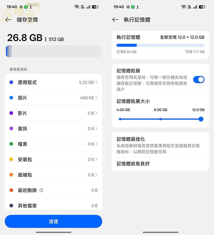 OPPO Reno14 系列效能測試 - ROM / RAM