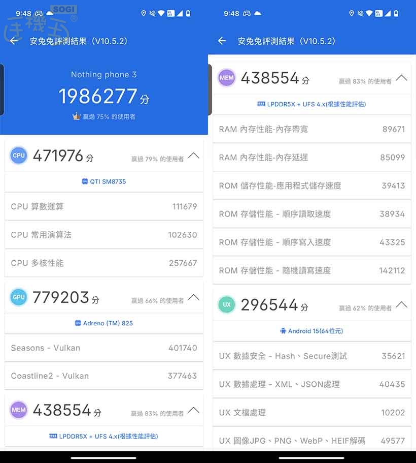 Nothing Phone (3) 效能測試 - 安兔兔 V10