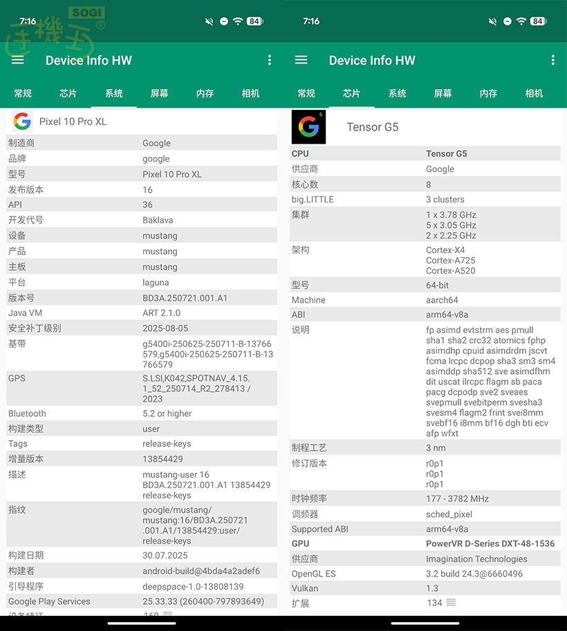 Google Pixel 10 與 Pixel 10 Pro XL 效能測試 - Pixel 10 Pro XL 系統 / 處理器