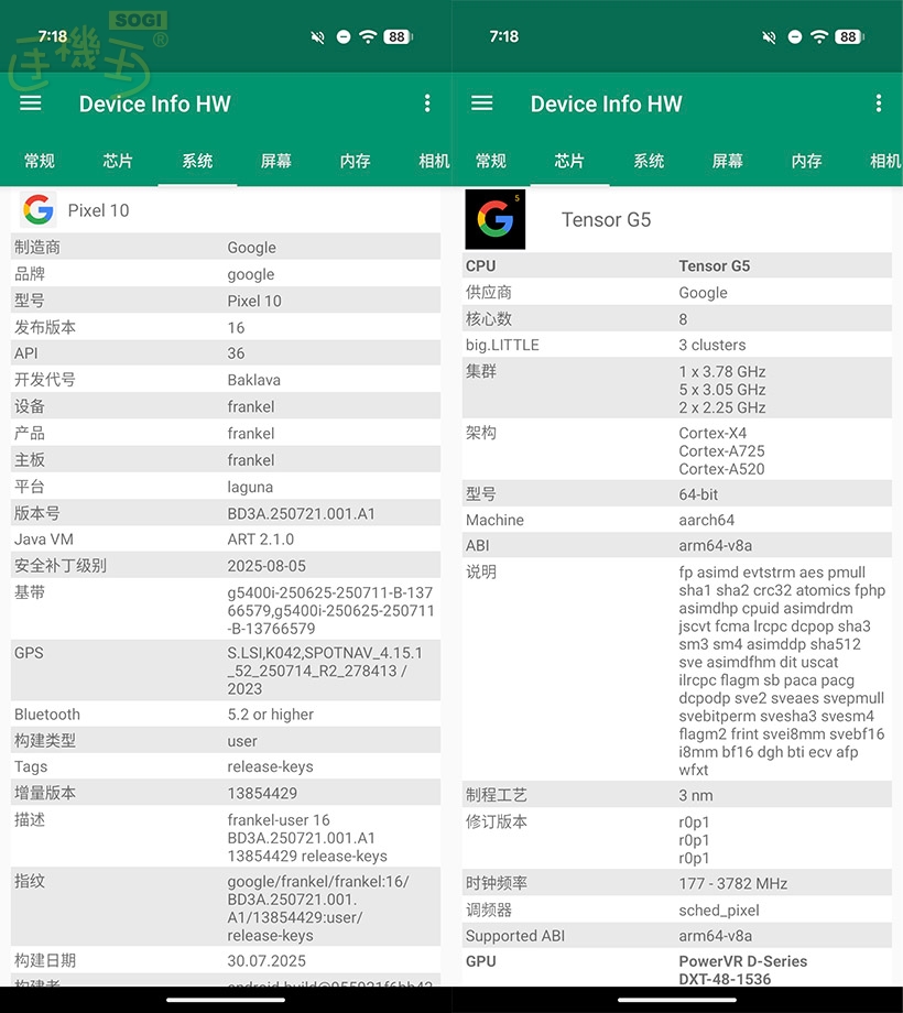 Google Pixel 10 與 Pixel 10 Pro XL 效能測試 - Pixel 10 系統 / 處理器