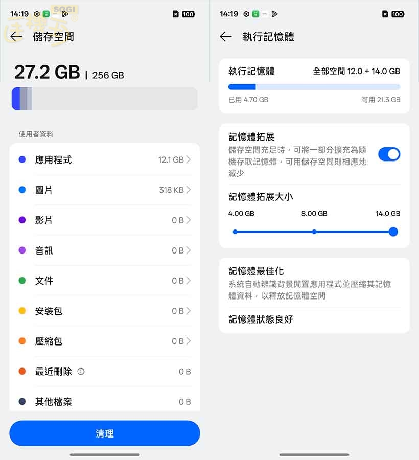 realme 15T 效能跑分 - ROM / RAM