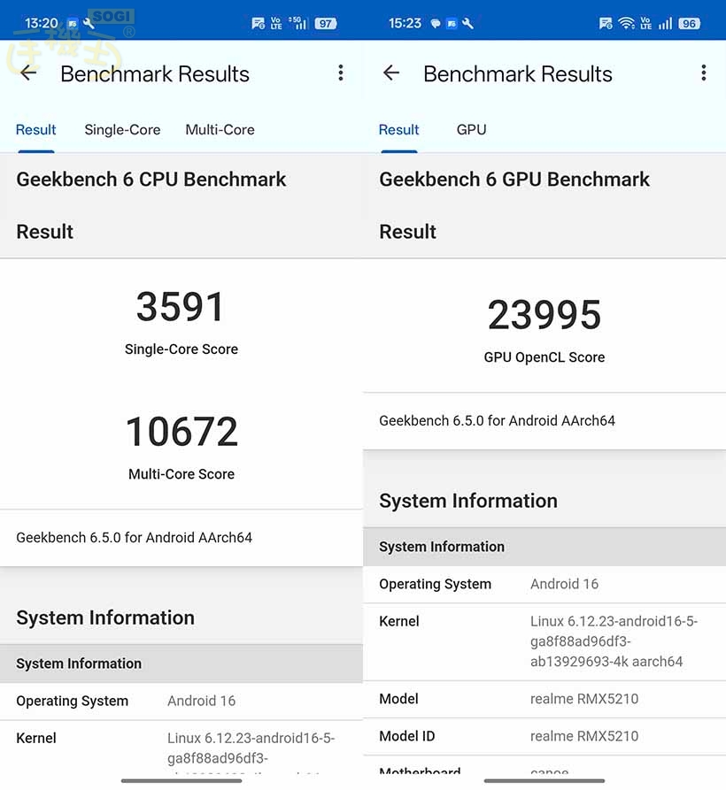 realme GT 8 Pro 效能測試 - GeekBench 6