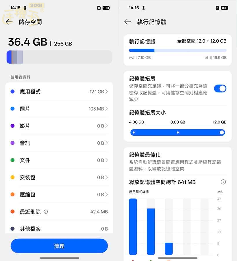 OPPO Find X9 效能測試 - ROM / RAM