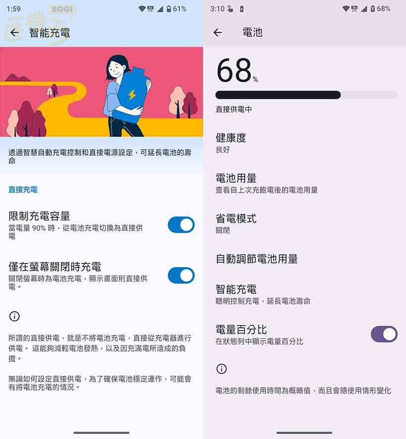 夏普 AQUOS sense10 特色功能 - 旁路充電