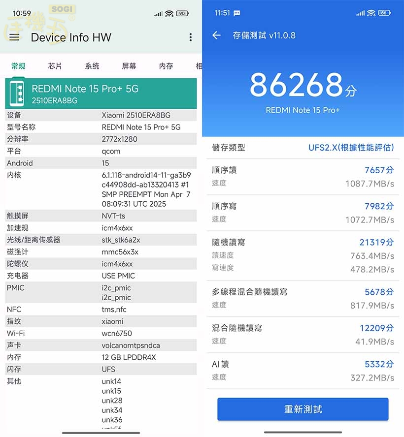 REDMI Note 15 Pro+ 5G 效能測試 - 讀寫測試