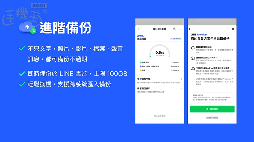 LINE Premium 上線時間及功能 - 進階備份