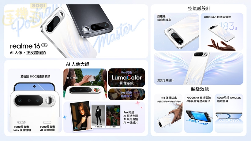 realme 16、16 Pro 特色及規格 - realme 16 5G