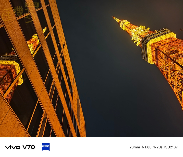 vivo V70 相機體驗 - 夜拍-鐵塔