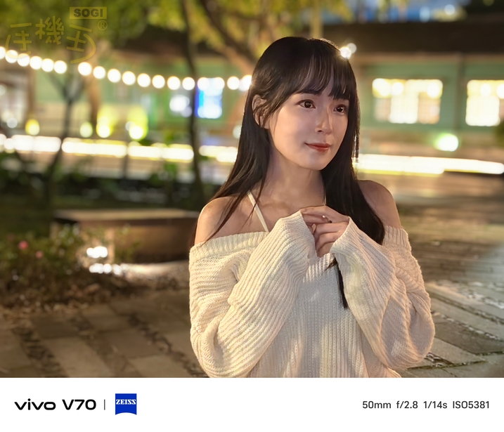 vivo V70 相機體驗 - AI 柔光環（關閉）