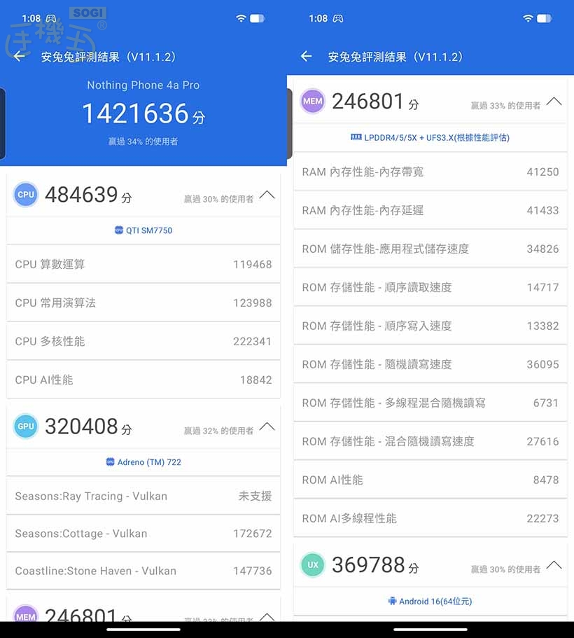 Nothing Phone (4a) 系列效能跑分 - Nothing Phone (4a) Pro