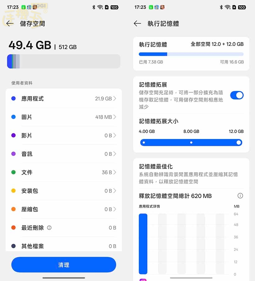 OPPO Find X9 Ultra 效能跑分 - ROM / RAM